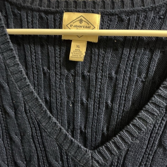 St. John's Bay Navy Cable Knit Sweater - Picture 4 of 6